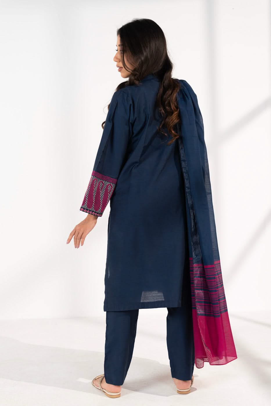 Stitched - 3 Pc Embroidered Cotton Lawn Outfit