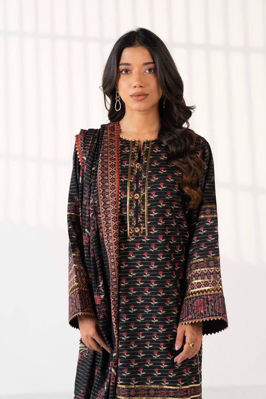 3 Piece Printed Maysuri Lawn Suit With Printed Maysuri Lawn Dupatta
