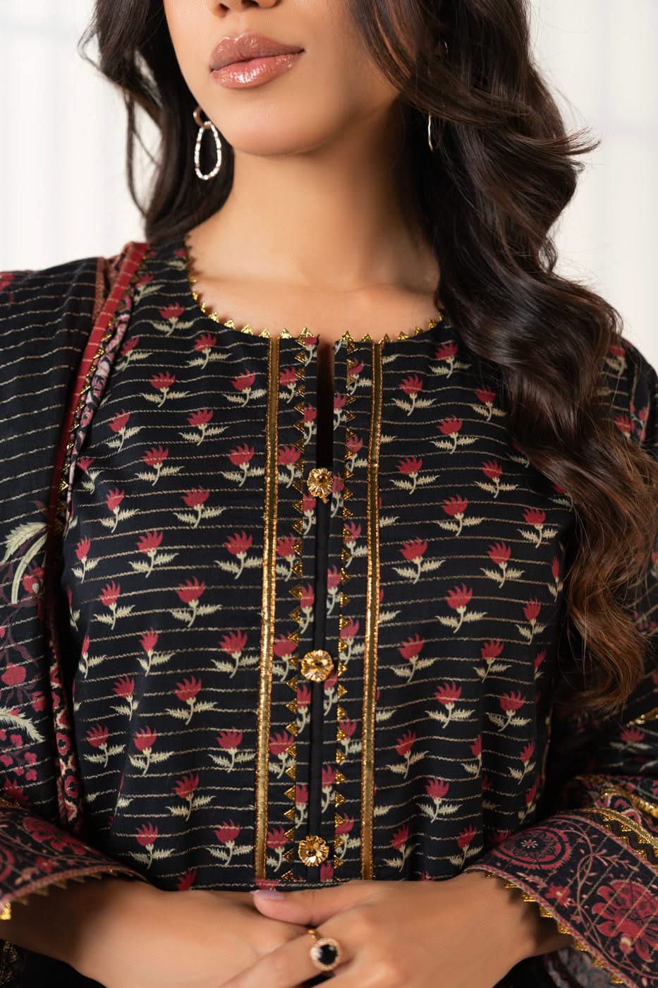 3 Piece Printed Maysuri Lawn Suit With Printed Maysuri Lawn Dupatta