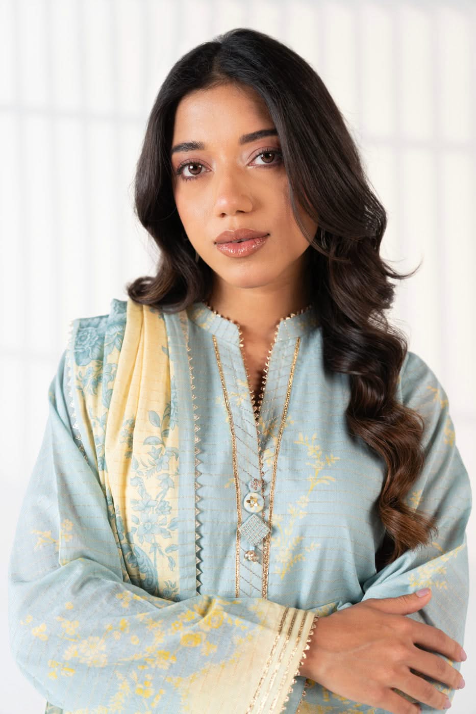 3 Piece Printed Maysuri Lawn Suit With Printed Maysuri Lawn Dupatta