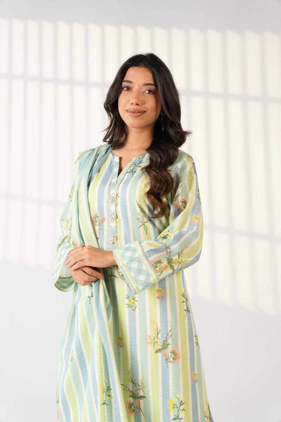 3 Piece Printed Maysuri Lawn Suit With Printed Maysuri Lawn Dupatta