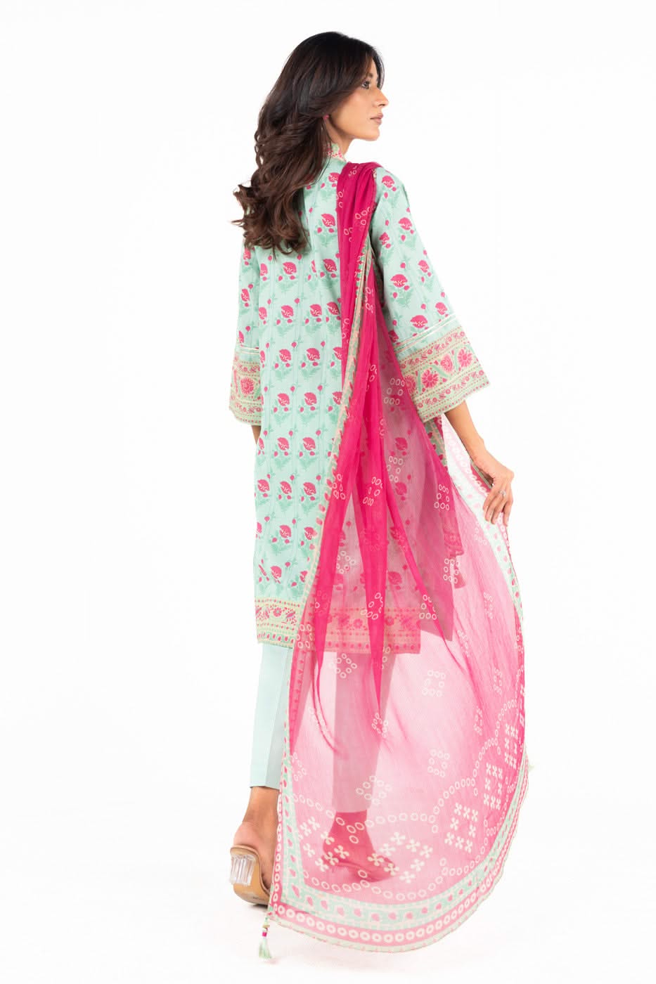 3 Piece Printed Lawn Suit With Printed Chiffon Dupatta