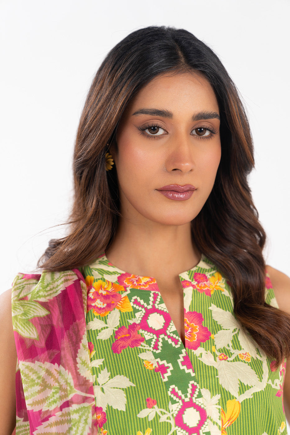 3 Piece Printed Lawn Suit With Printed Chiffon Dupatta