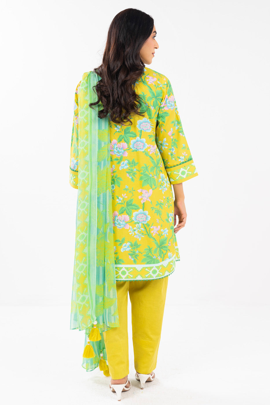 3 Piece Printed Lawn Suit With Printed Chiffon Dupatta