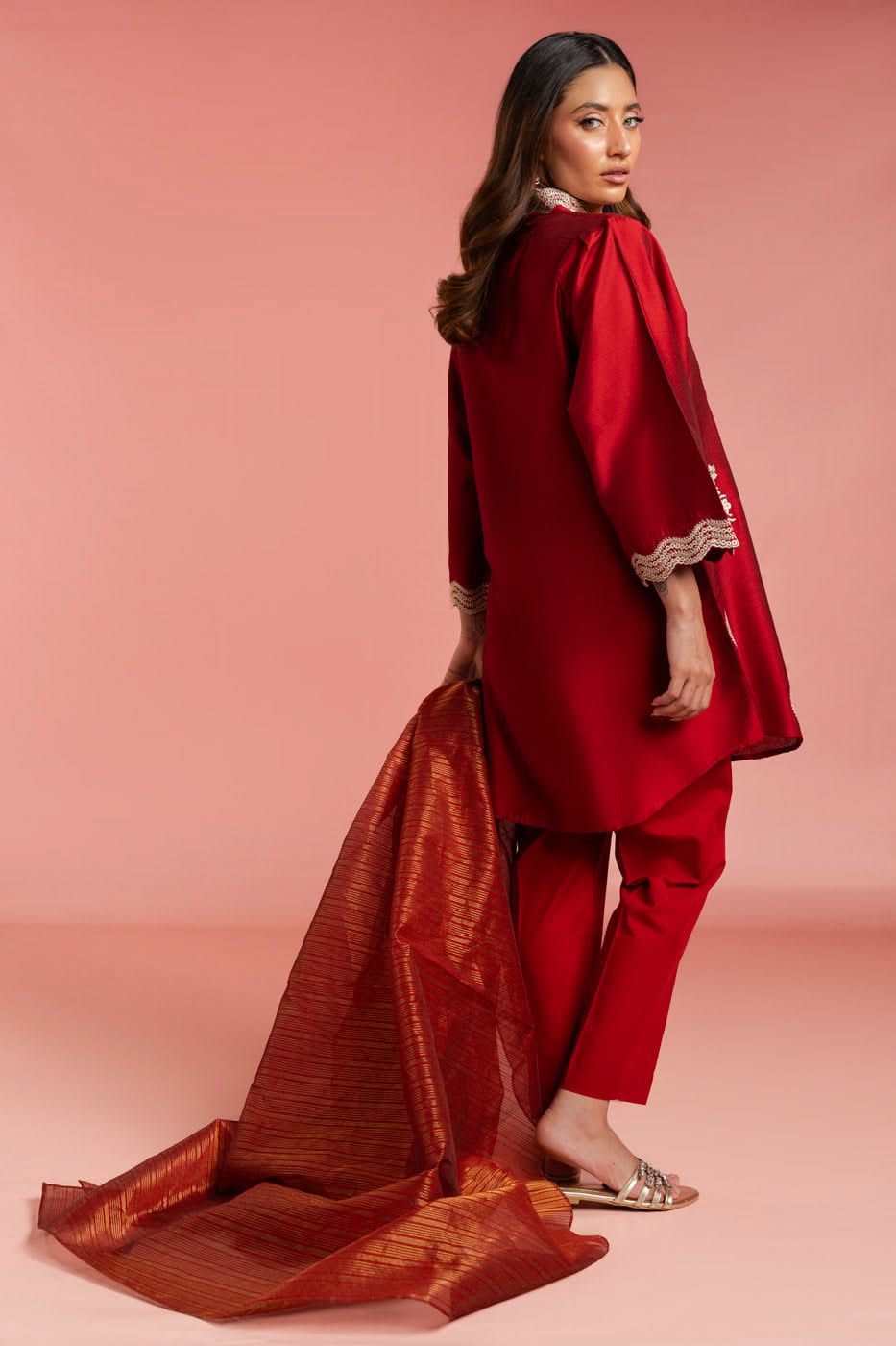 Stitched - 2 Pc Embroidered Yarn Dyed Outfit