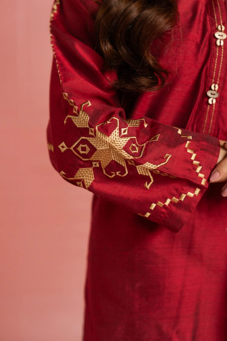 Stitched - 3 Pc Cotton Silk Outfit
