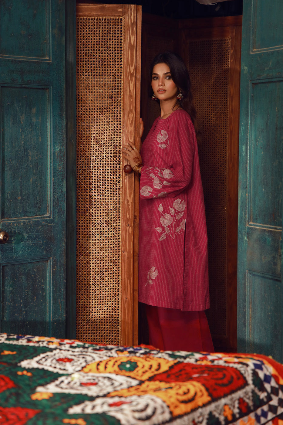 Stitched - 2 Pc Embroidered Yarn Dyed Outfit