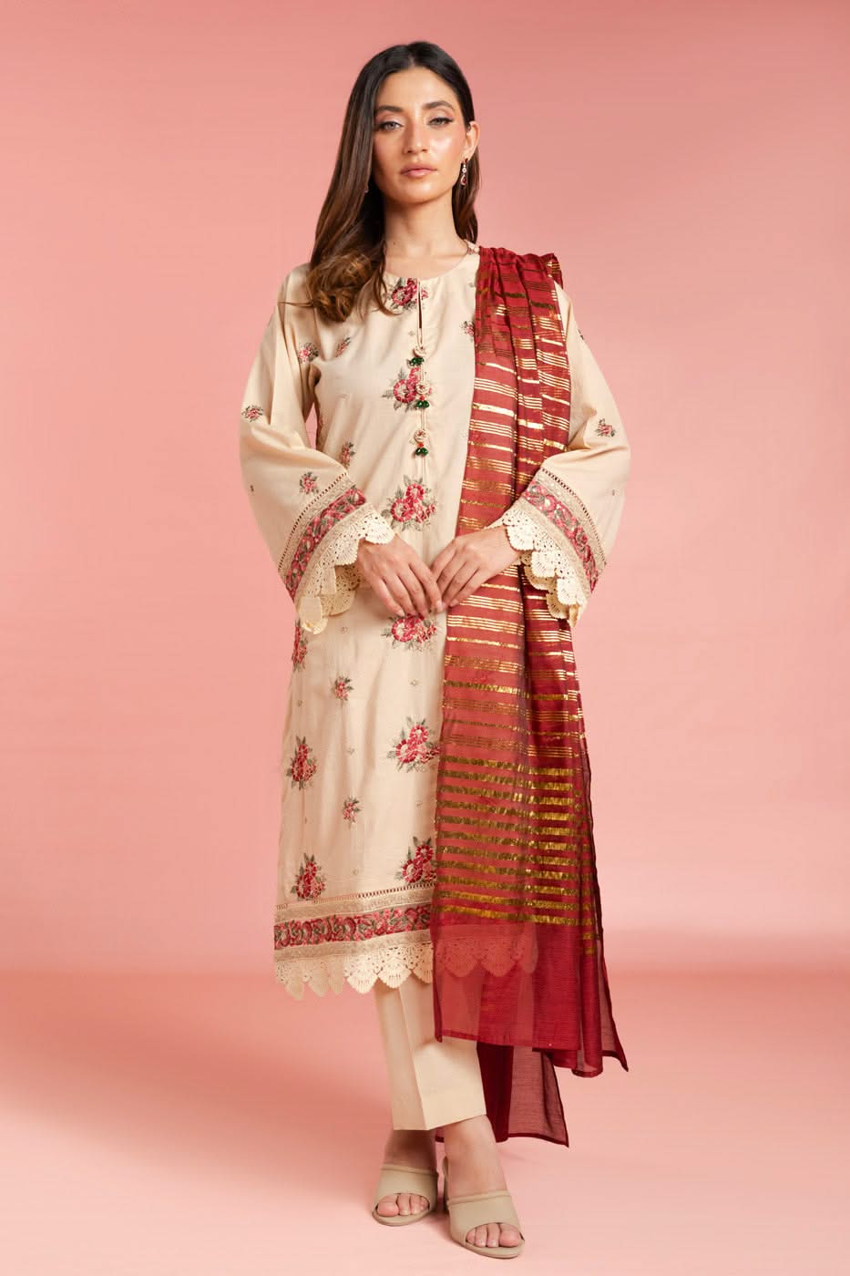 Stitched - 2 Pc Embroidered Lawn Outfit