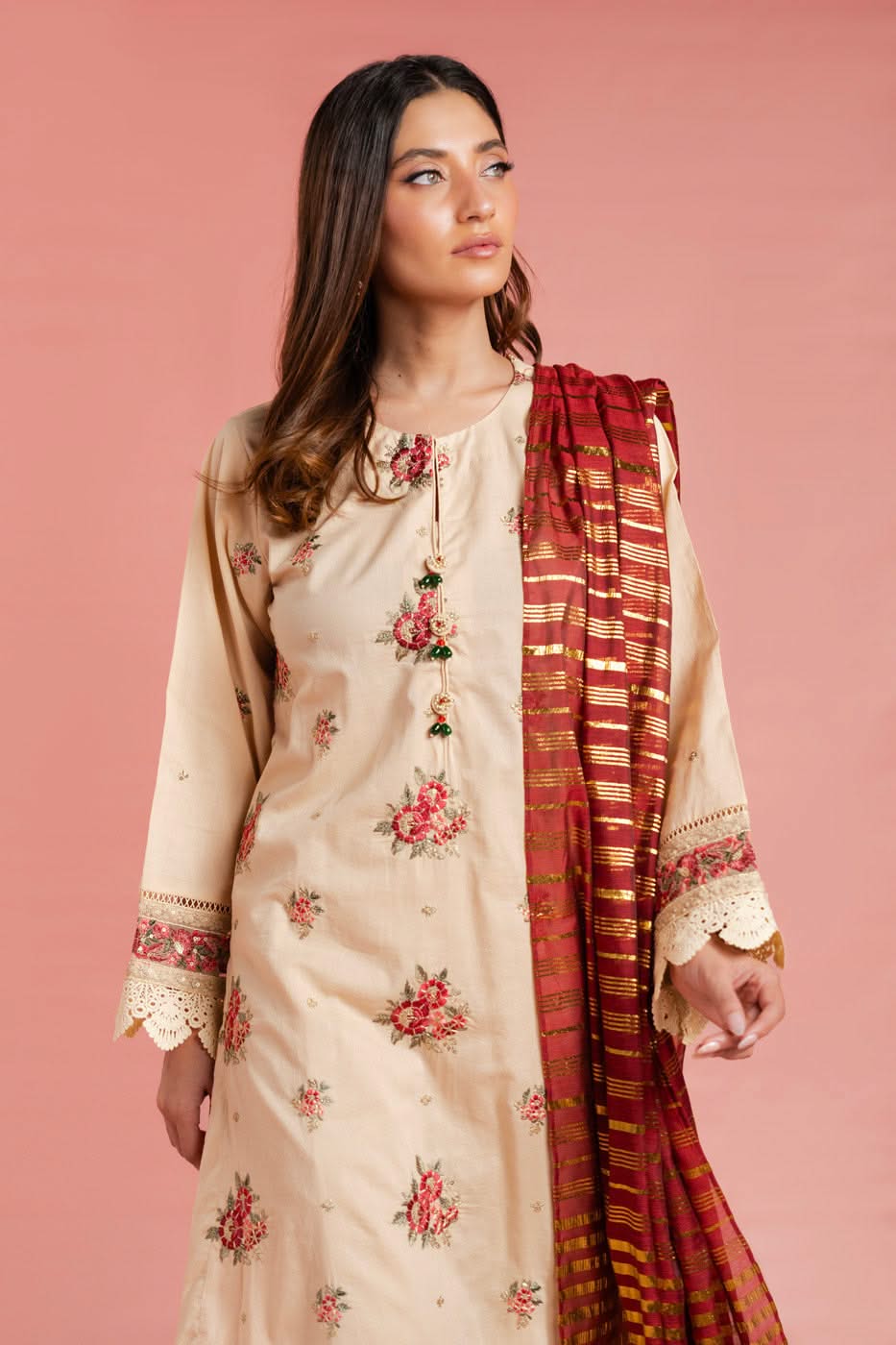 Stitched - 2 Pc Embroidered Lawn Outfit