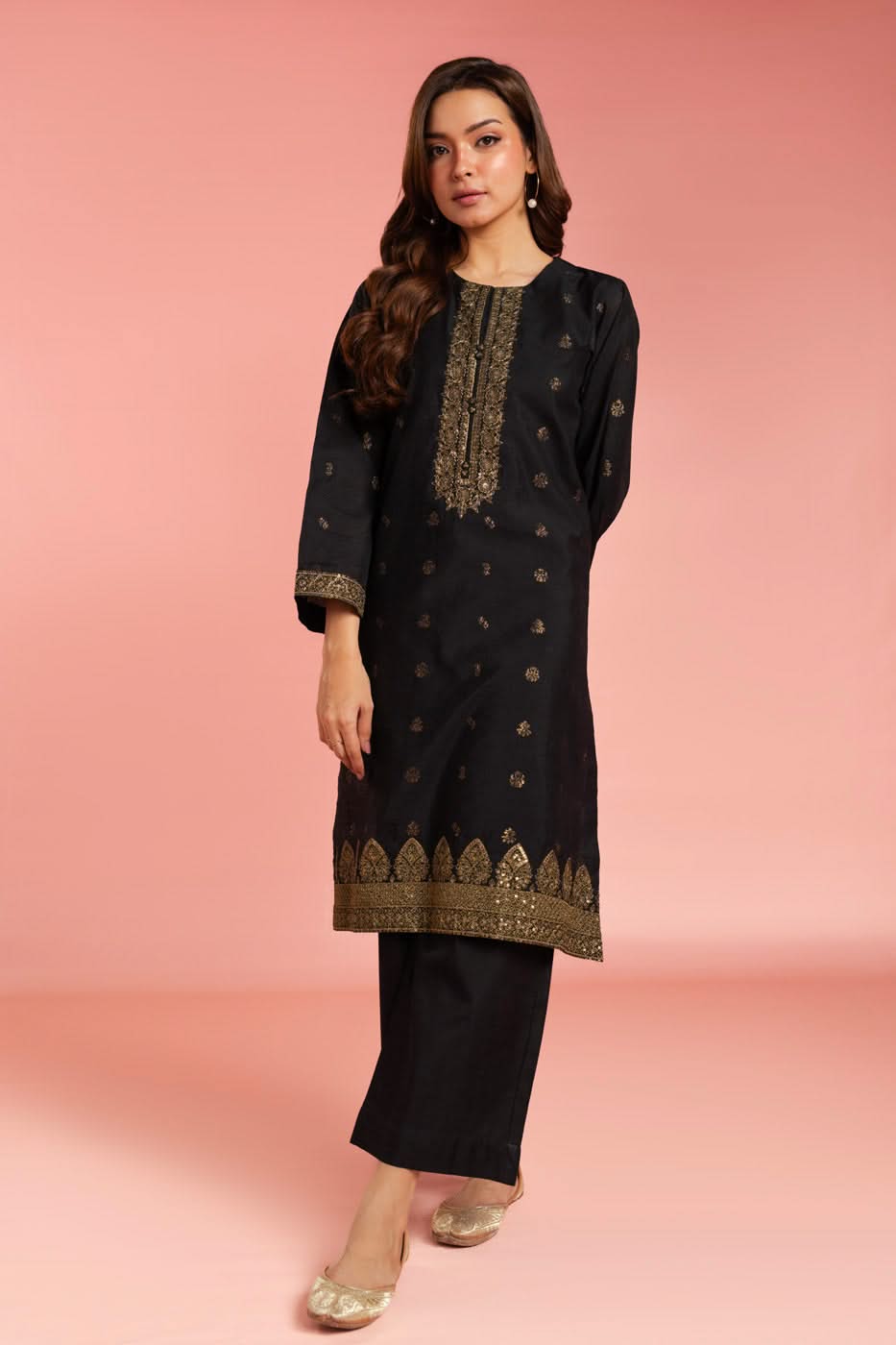 Stitched - 3 Pc Embroidered Jacquard Outfit