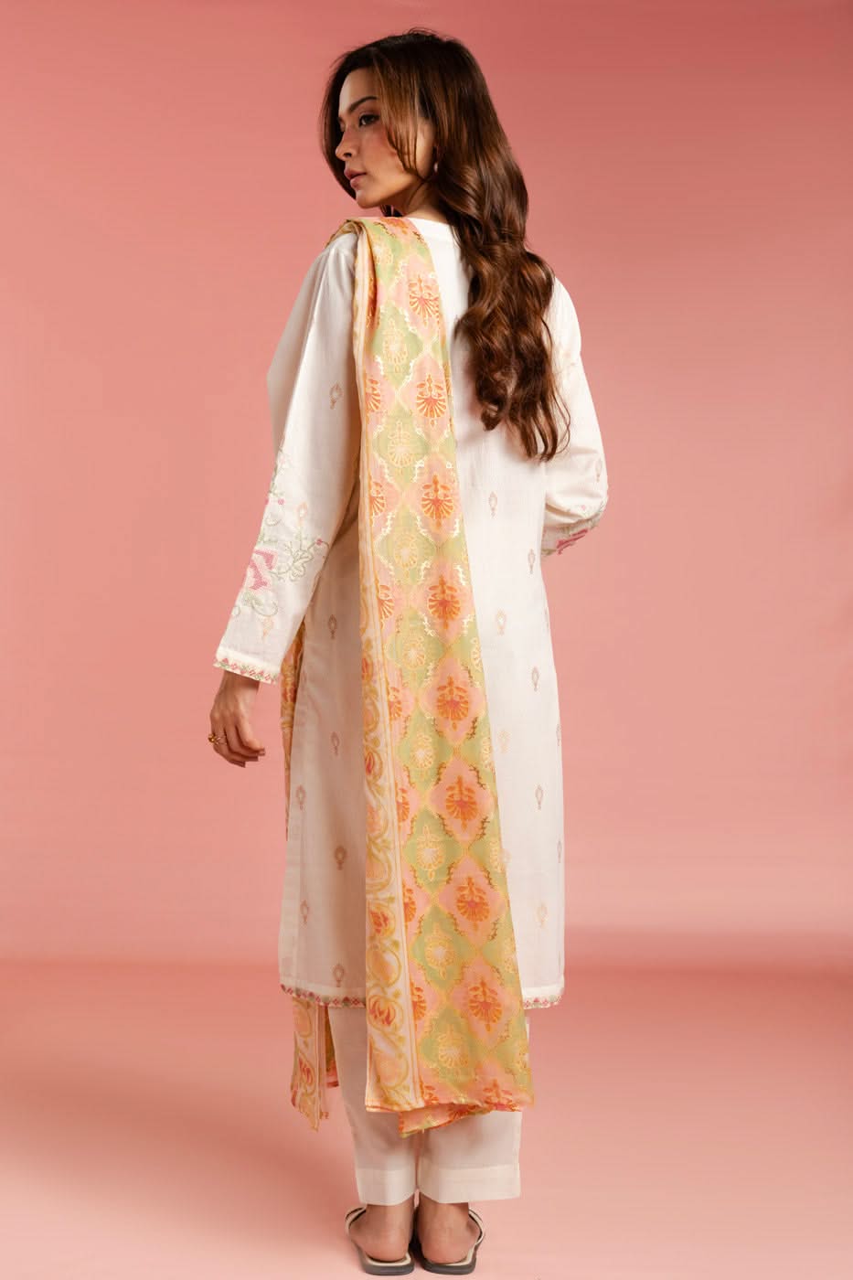 Stitched - 3 Pc Jacquard Outfit