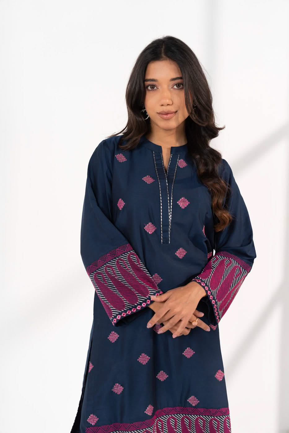 Stitched - 3 Pc Embroidered Cotton Lawn Outfit