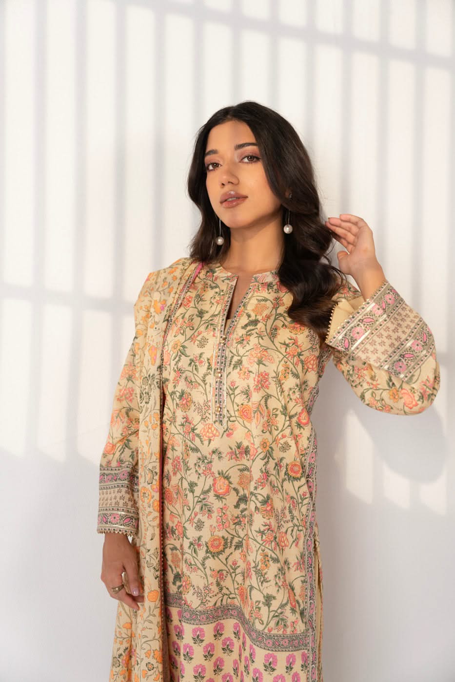 3 Piece Printed Maysuri Lawn Suit With Printed Maysuri Lawn Dupatta