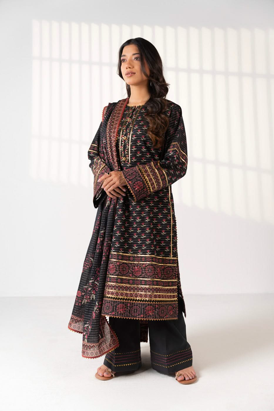 3 Piece Printed Maysuri Lawn Suit With Printed Maysuri Lawn Dupatta