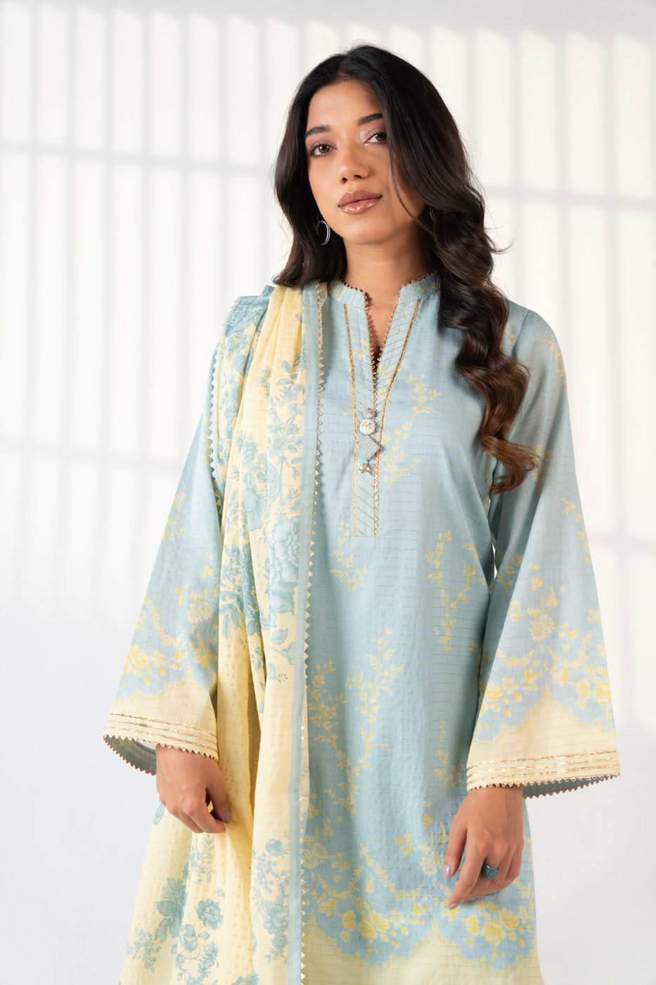 3 Piece Printed Maysuri Lawn Suit With Printed Maysuri Lawn Dupatta
