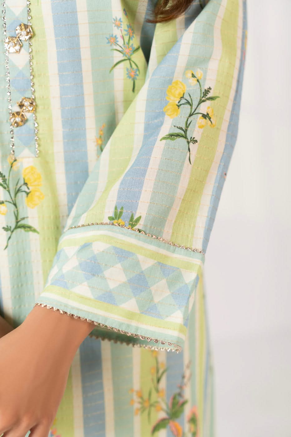 3 Piece Printed Maysuri Lawn Suit With Printed Maysuri Lawn Dupatta