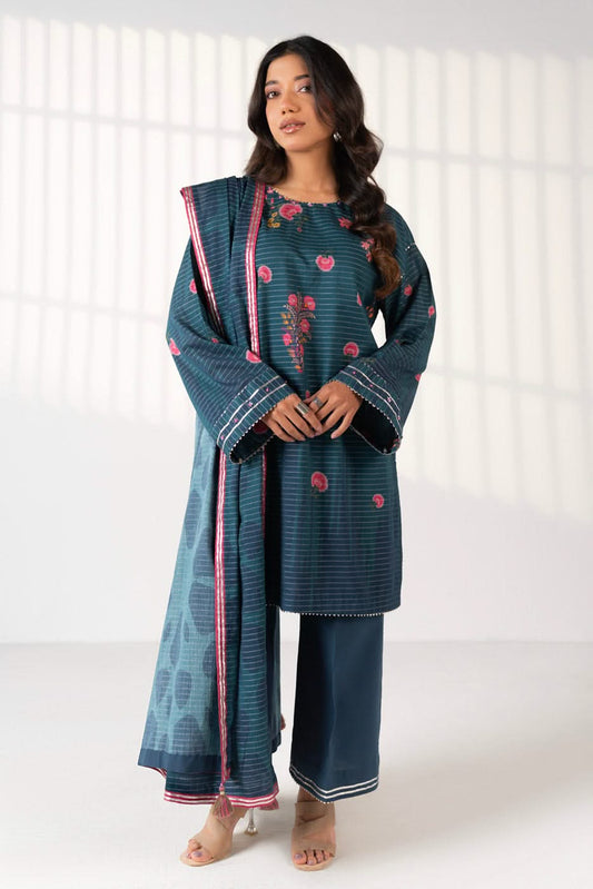3 Piece Printed Maysuri Lawn Suit With Printed Maysuri Lawn Dupatta