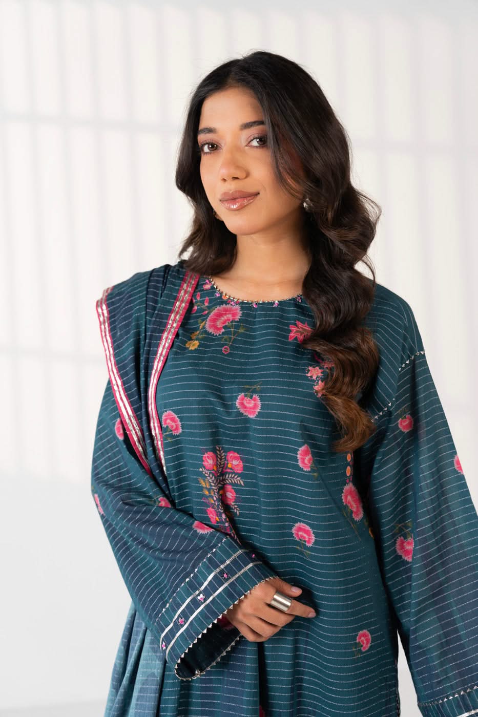 3 Piece Printed Maysuri Lawn Suit With Printed Maysuri Lawn Dupatta