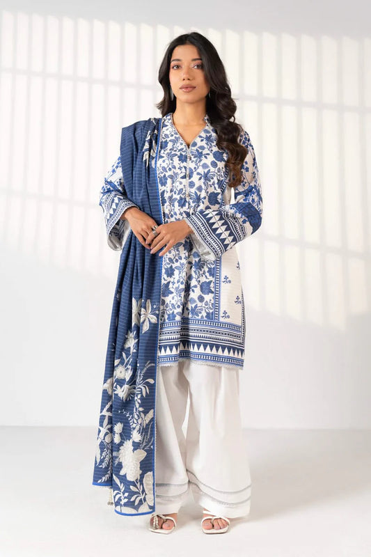 3 Piece Printed Maysuri Lawn Suit With Printed Maysuri Lawn Dupatta