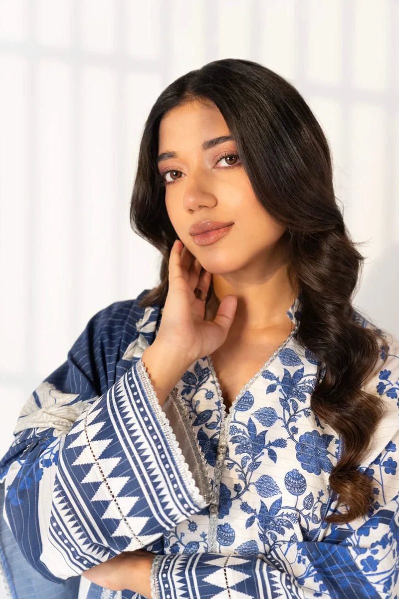 3 Piece Printed Maysuri Lawn Suit With Printed Maysuri Lawn Dupatta