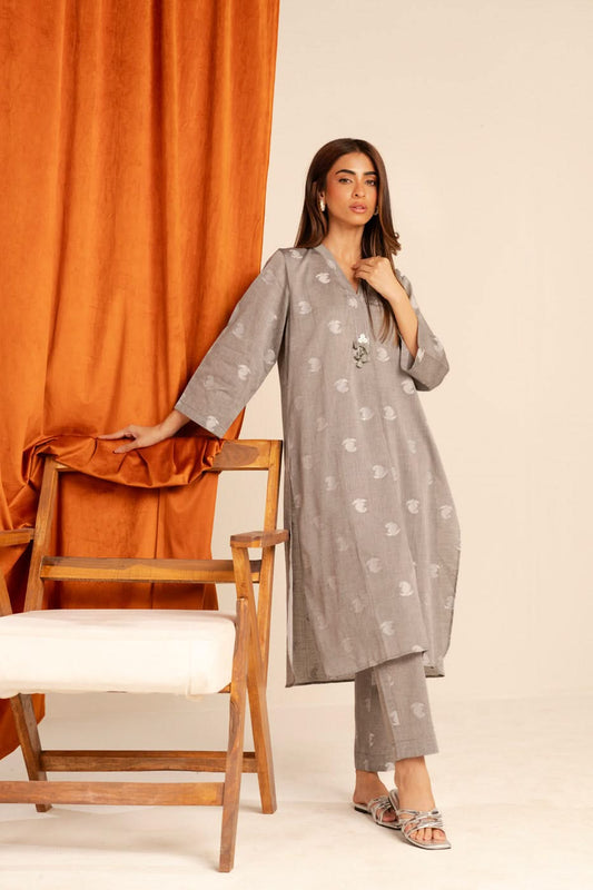 Stitched - 2 Pc Jacquard Outfit
