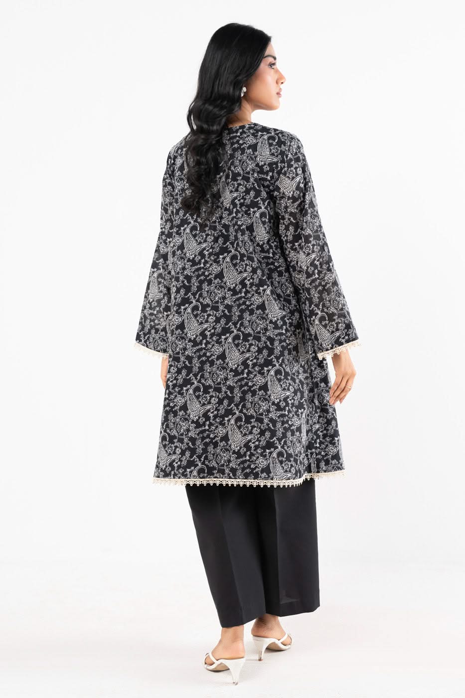 One Piece Printed Silver Lawn Shirt 