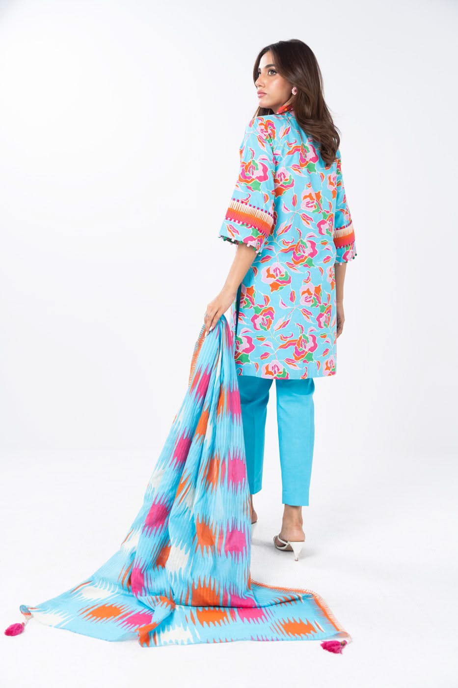 3 Piece  Printed Lawn Suit With Printed Dobby Dupatta