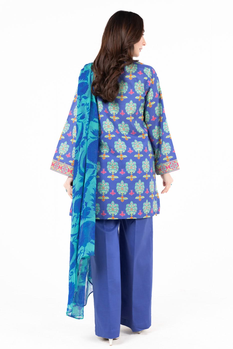 3 Piece  Printed Lawn Suit With Printed Chiffon Dupatta