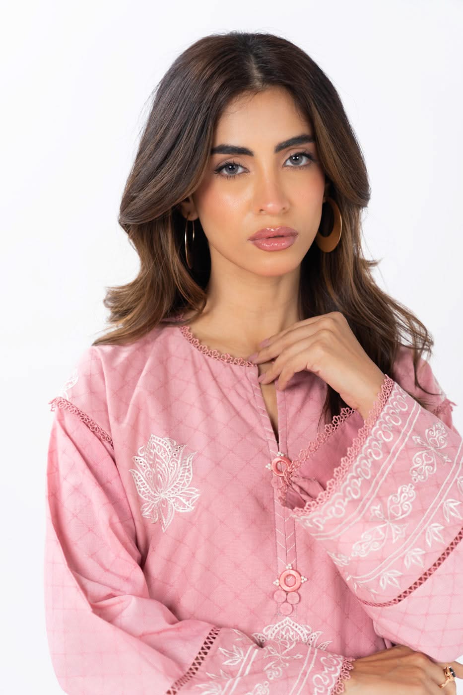 2 Piece  Embroidered Dyed Dobby Suit With Dyed Cambric  Trouser