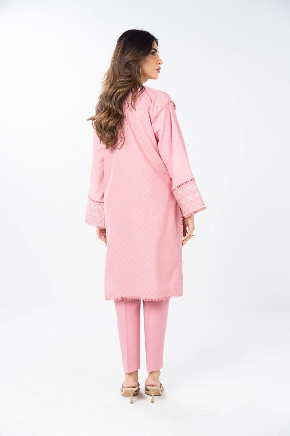 2 Piece  Embroidered Dyed Dobby Suit With Dyed Cambric  Trouser