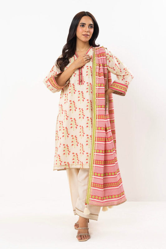 2 Pc Printed Lawn Suit With Printed Lawn Dupatta