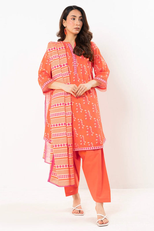 2 Piece Printed Lawn Suit With Printed Lawn Dupatta