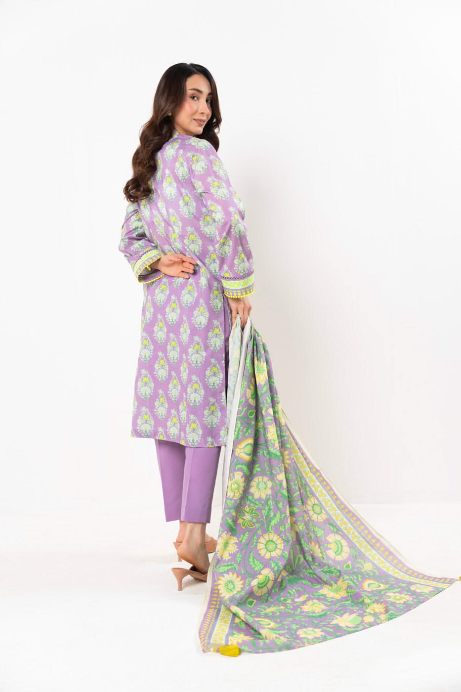 3 Pc Printed Lawn Suit With Printed Lawn Dupatta