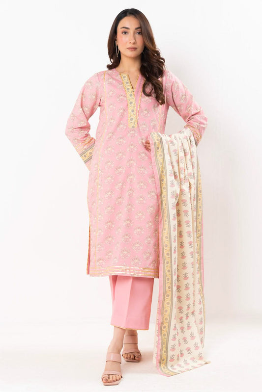 3 Pc Printed Lawn Suit With Printed Lawn Dupatta