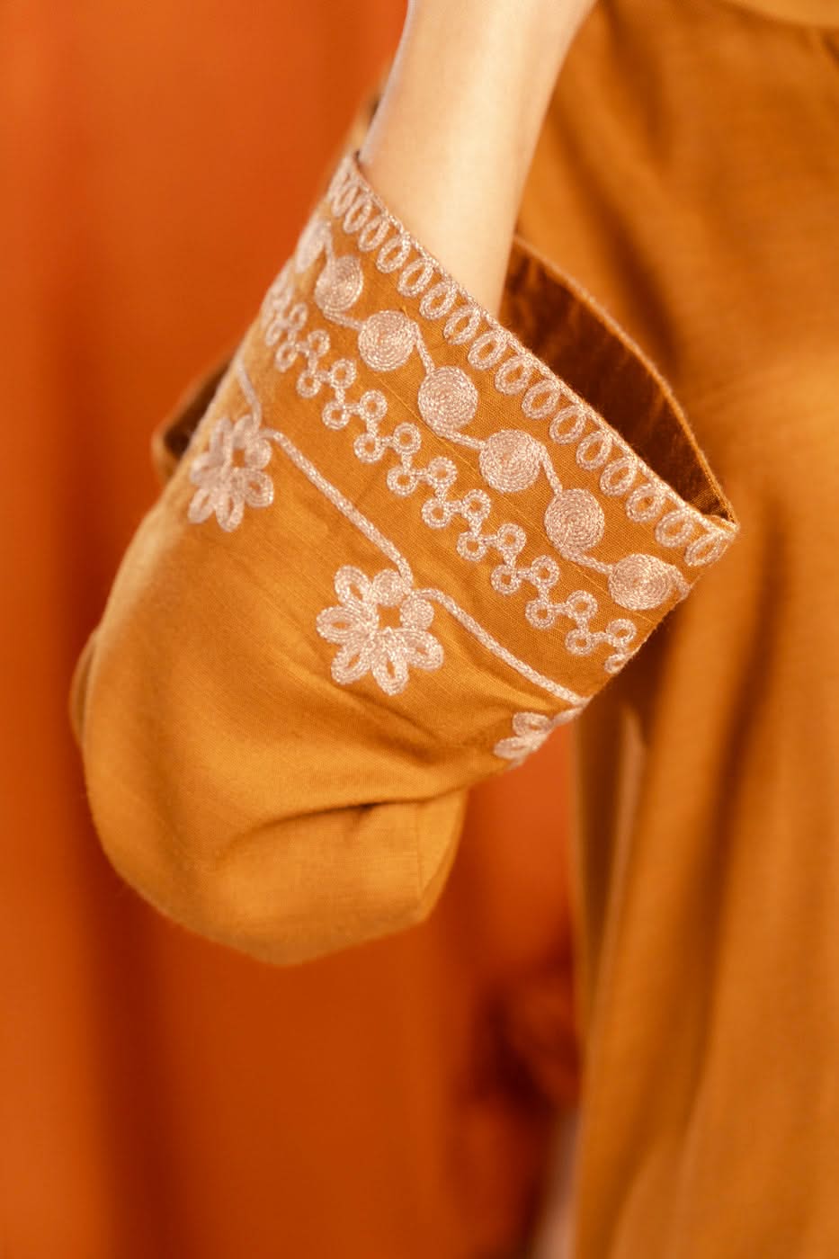 Stitched - Dyed Embroidered Cambric Kurta