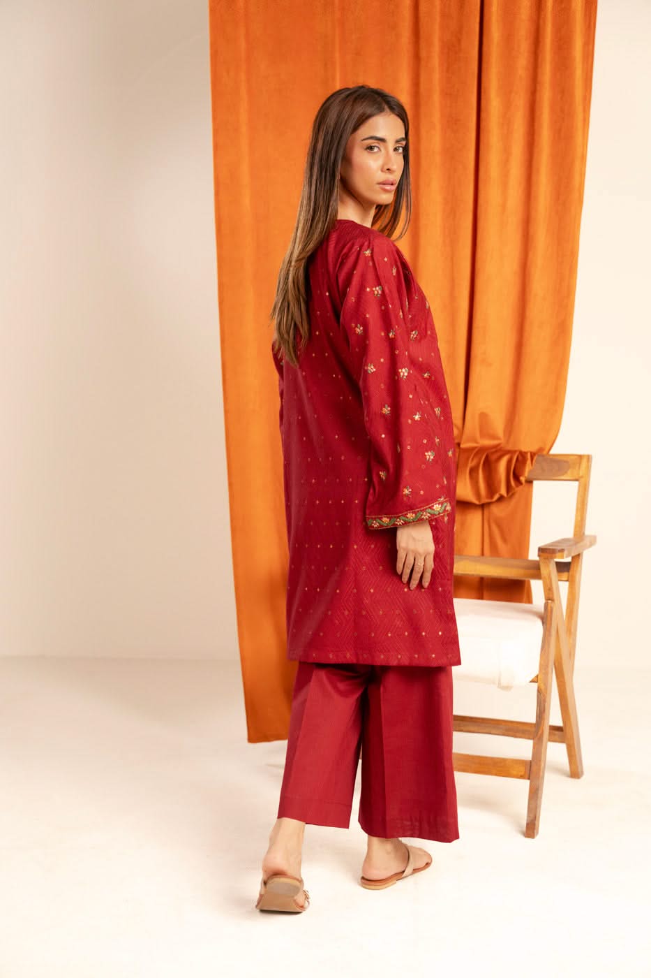 Stitched - 2 Pc Printed Embroidered Dobby Outfit