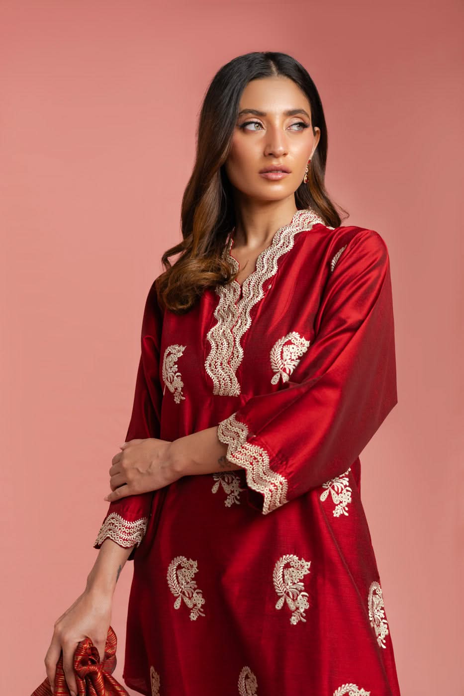 Stitched - 2 Pc Embroidered Yarn Dyed Outfit