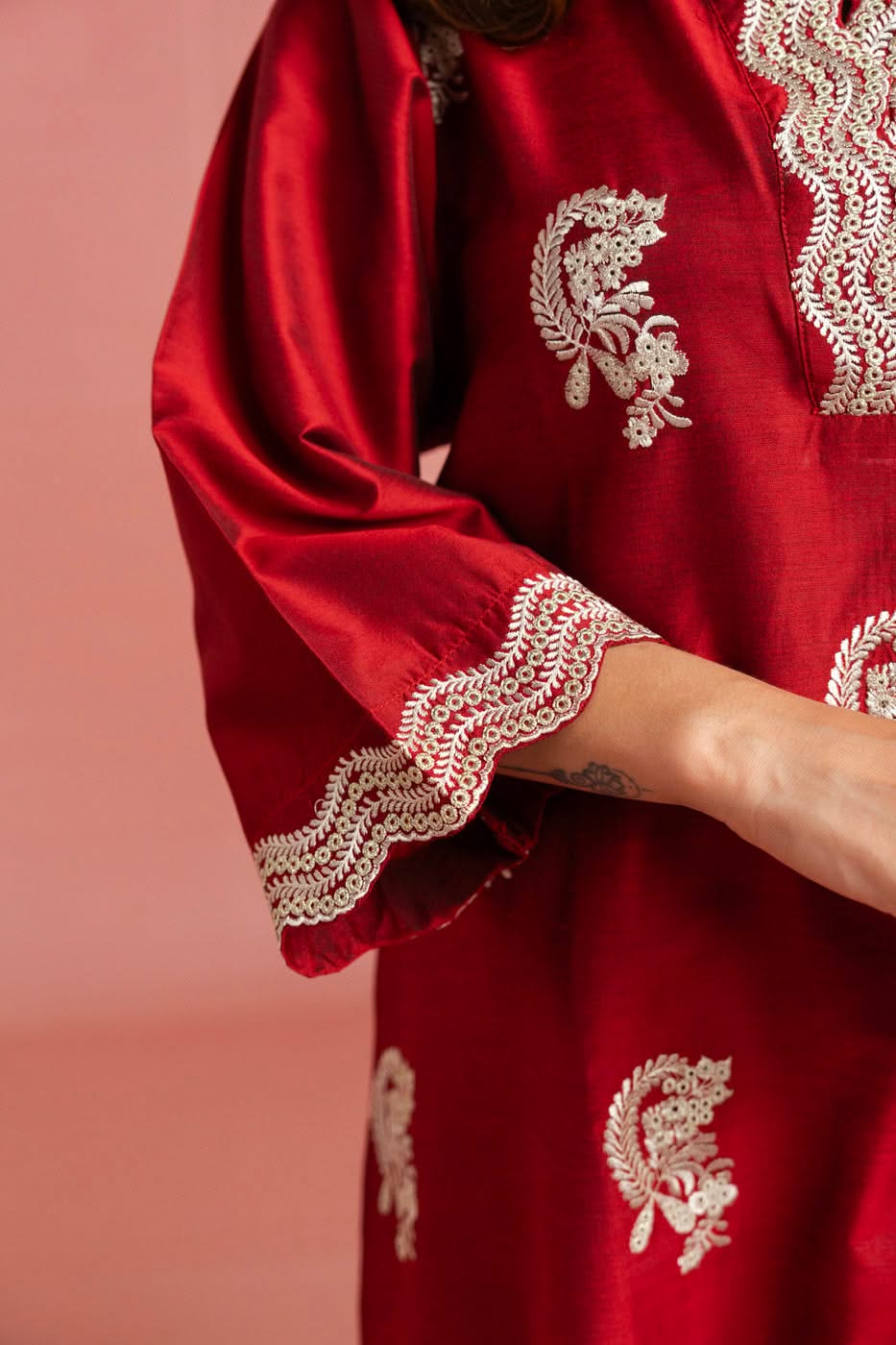 Stitched - 2 Pc Embroidered Yarn Dyed Outfit