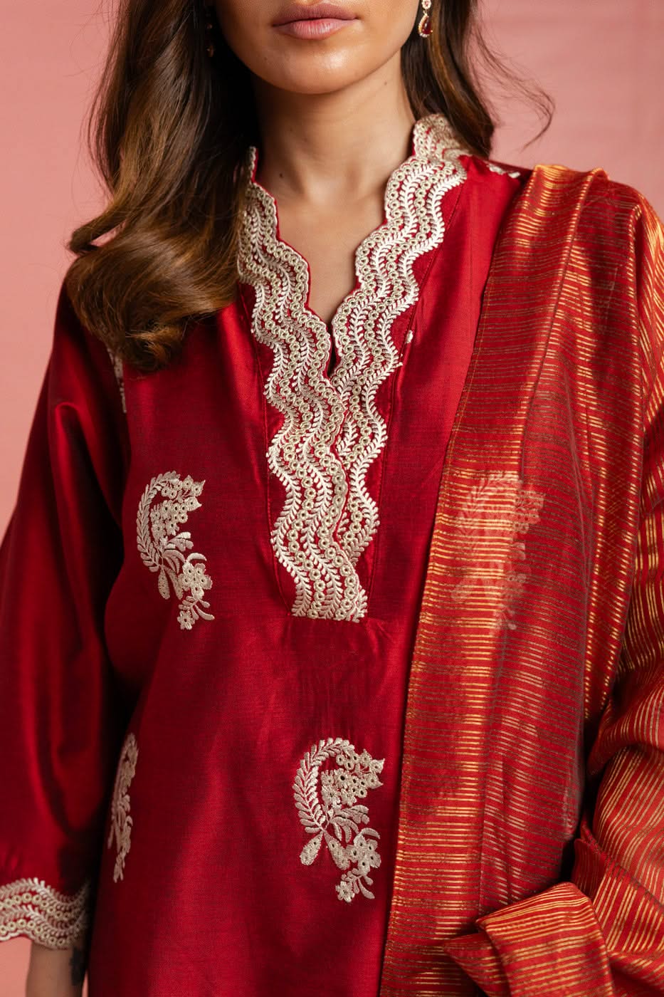 Stitched - 2 Pc Embroidered Yarn Dyed Outfit