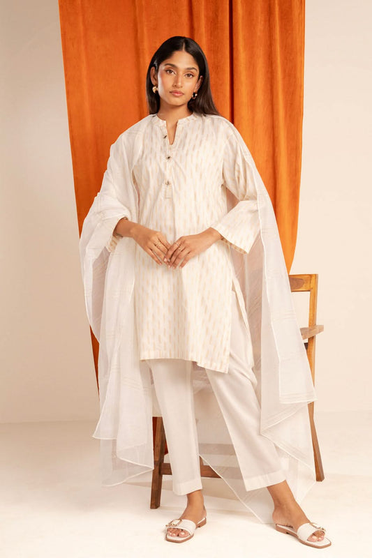 Stitched - 2 Pc Printed Jacquard Outfit