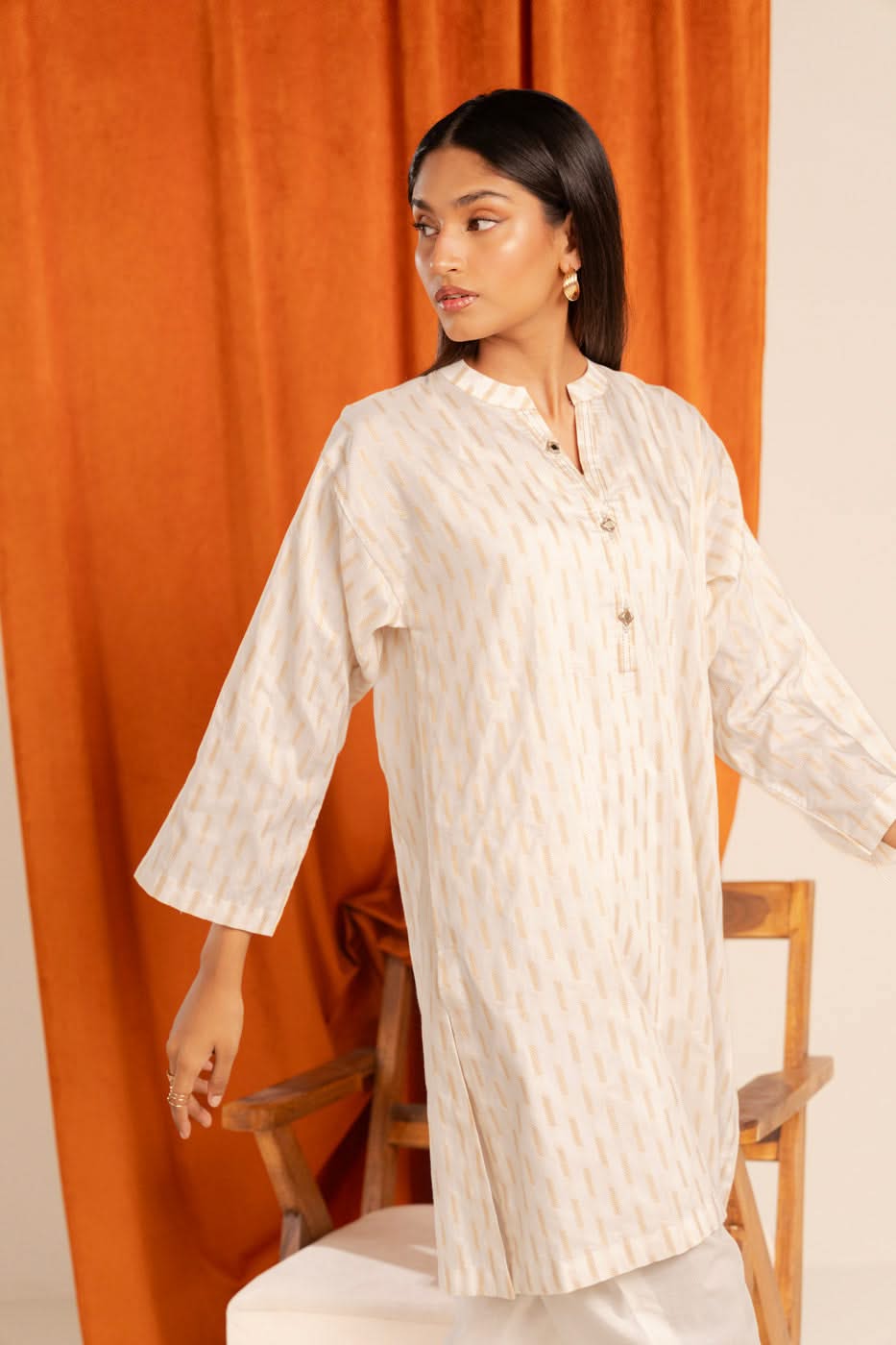 Stitched - 2 Pc Printed Jacquard Outfit