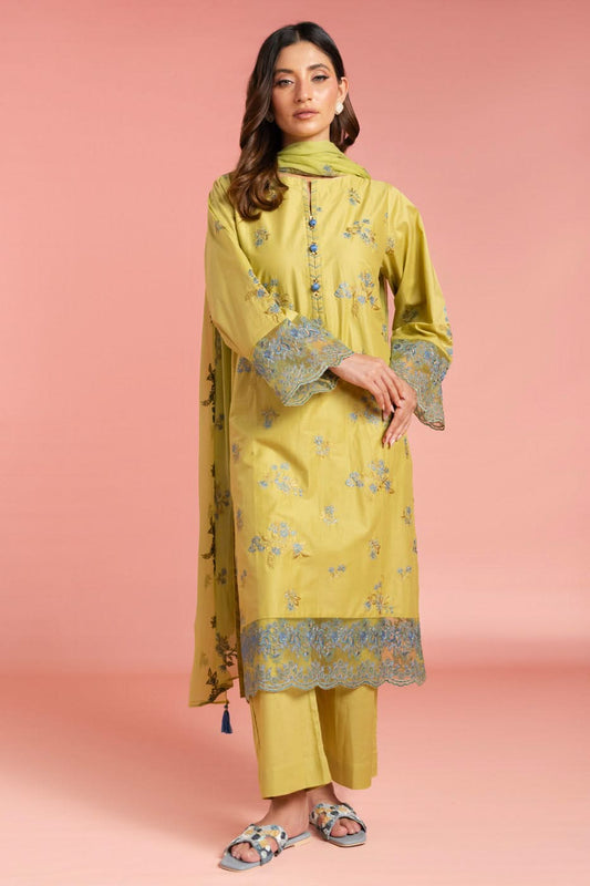 Stitched - 3 Pc Embroidered Lawn Outfit