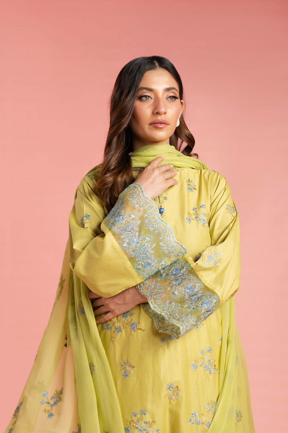 Stitched - 3 Pc Embroidered Lawn Outfit