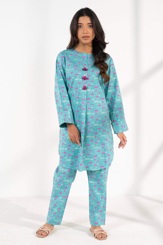 Stitched - 2 Pc Printed Cambric Outfit