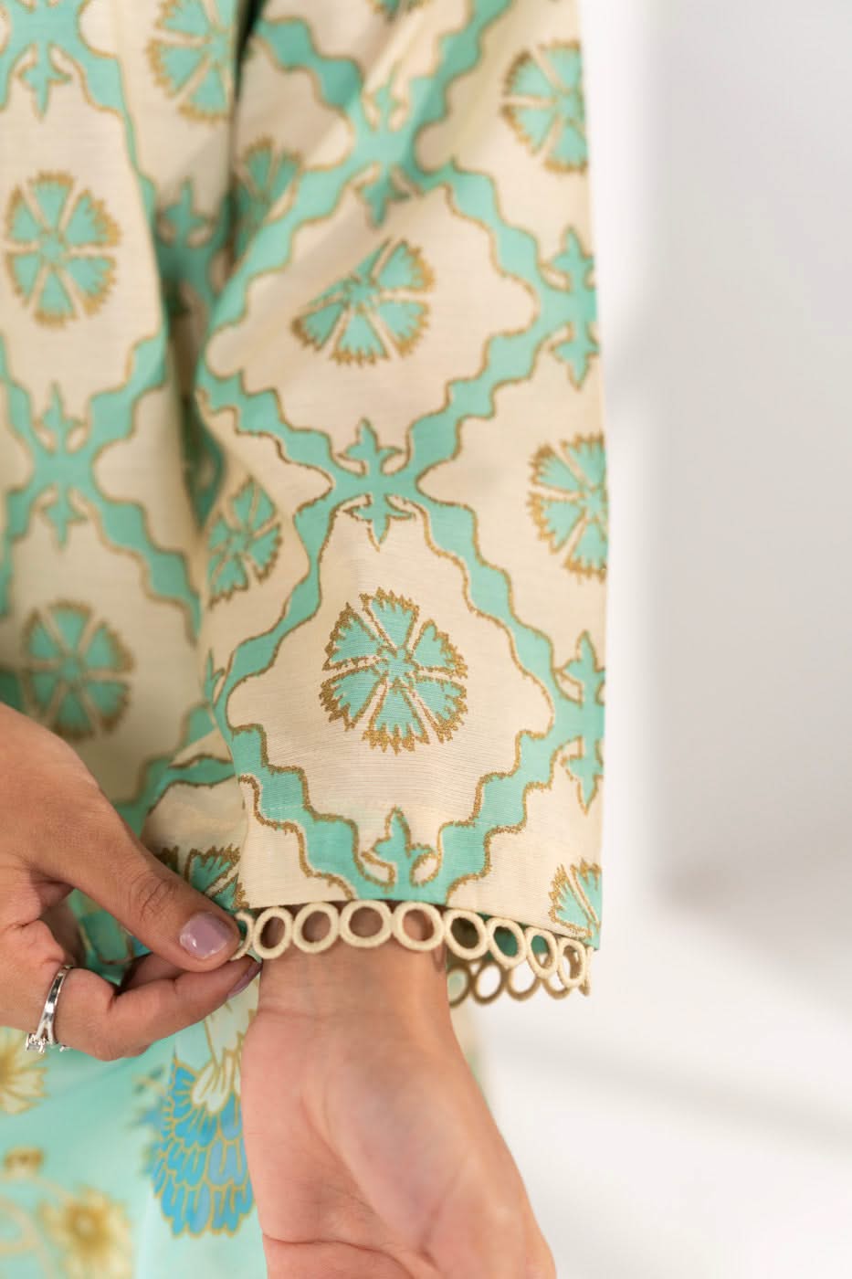 Stitched - Printed Cotton Silk Kurta