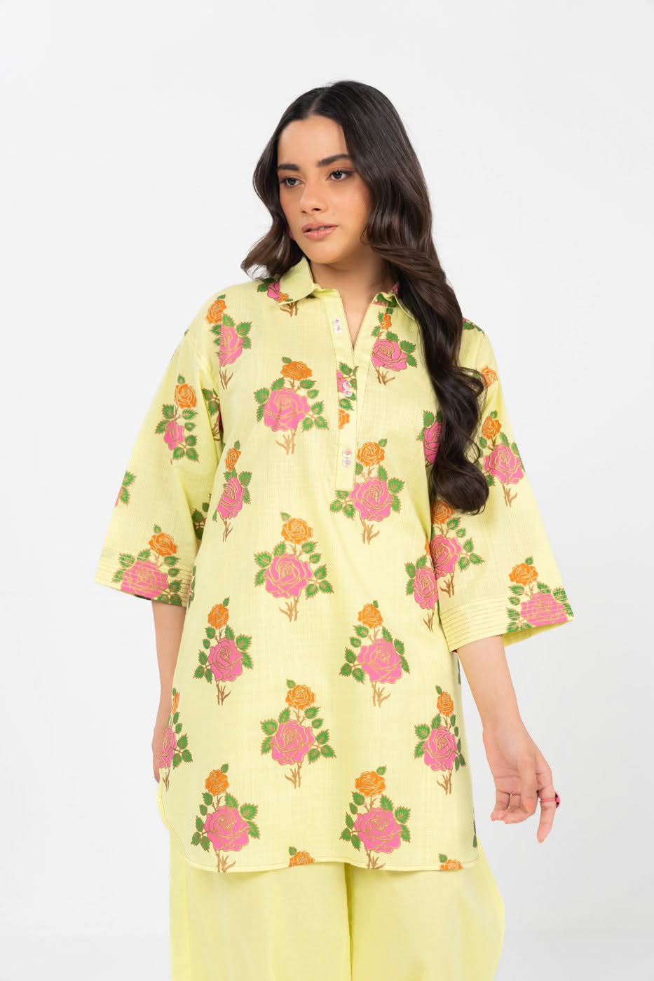 Stitched - 2 Pc Printed Two Way Slub Outfit