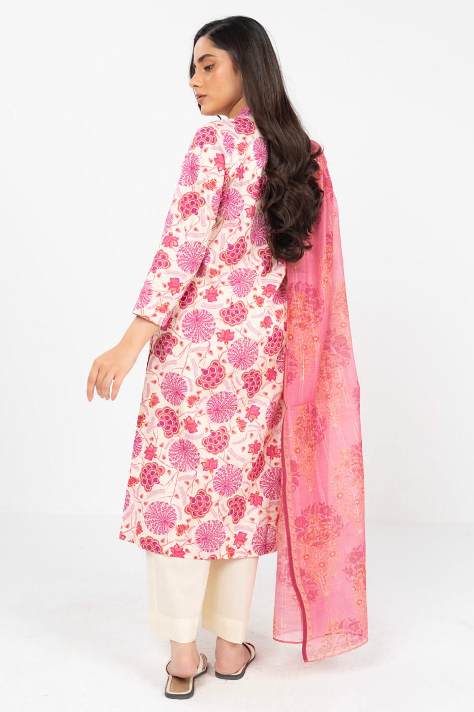 Stitched - 3 Pc Printed Cambric Outfit