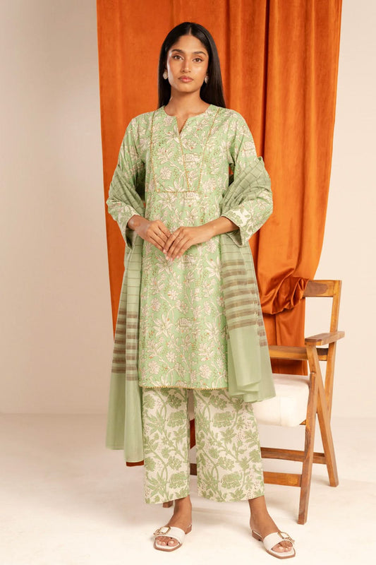 Stitched - 3 Pc Embroidered Irish Outfit
