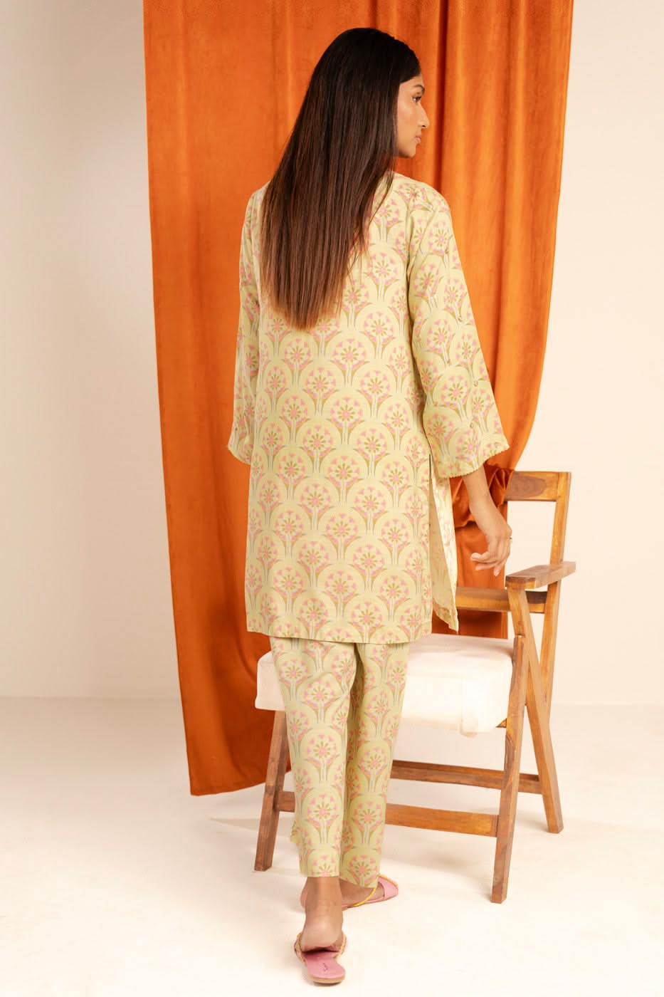 Stitched - 2 Pc Printed Embroidered Raw Silk Outfit